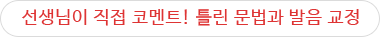 선생님이 직접 코멘트! 틀린 문법과 발음 교정