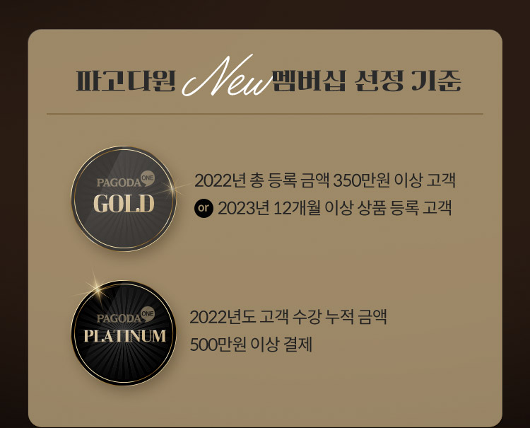 파고다원 VIP 선정기준