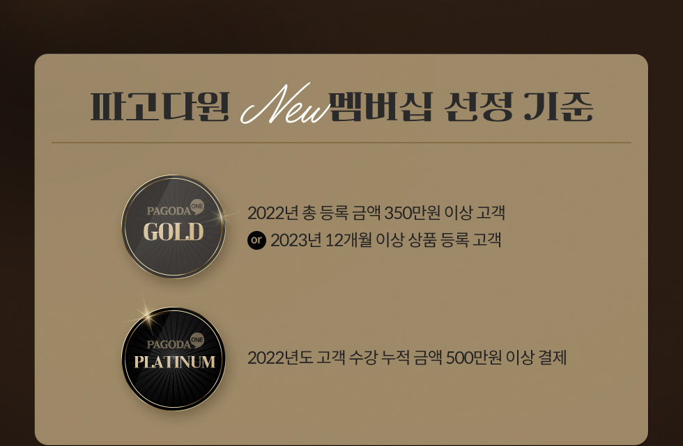 파고다원 VIP 선정기준