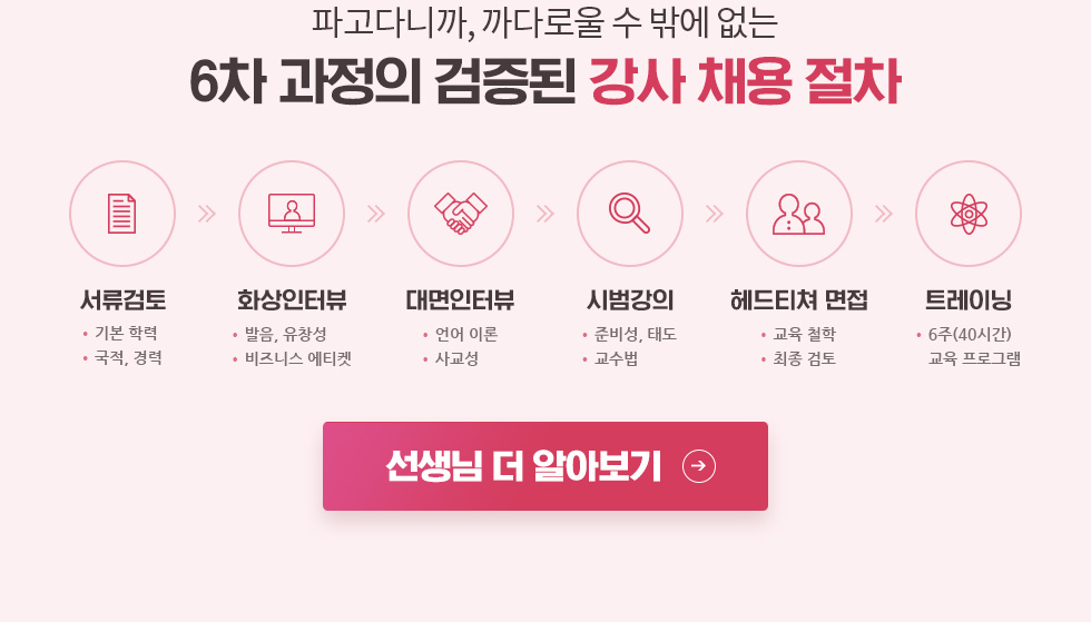 파고다니까, 까다로울 수 밖에 없는 6차 과정의 검증된 강사 채용 절차