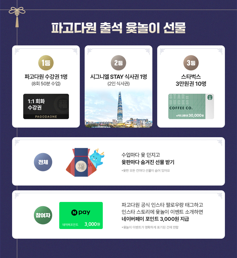 파고다원 축석 윷놀이 선물